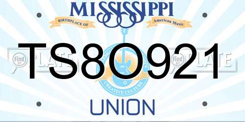 TS8O921 Mississippi License Plate