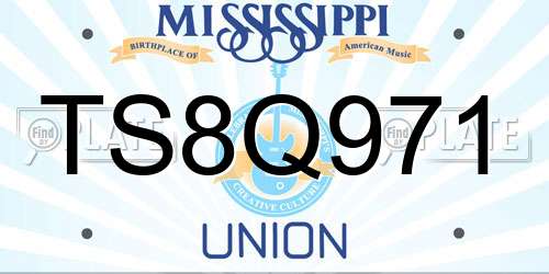 TS8Q971 Mississippi License Plate