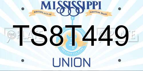 TS8T449 Mississippi License Plate