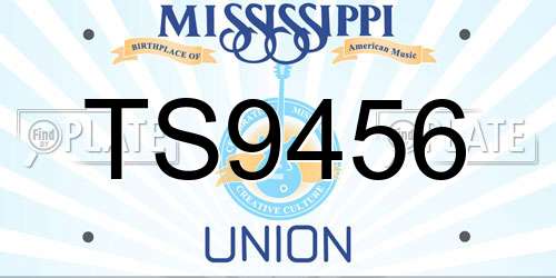 TS9456 Mississippi License Plate