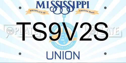 TS9V2S Mississippi License Plate