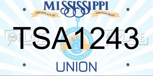 TSA1243 Mississippi License Plate