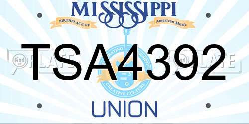 TSA4392 Mississippi License Plate