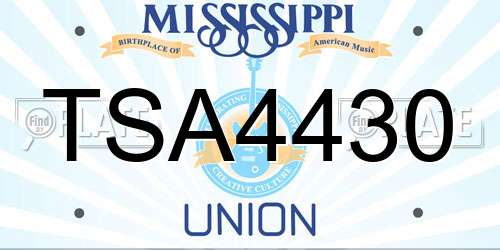 TSA4430 Mississippi License Plate