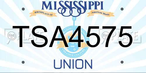 TSA4575 Mississippi License Plate