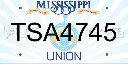 TSA4745 Mississippi License Plate