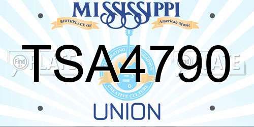 TSA4790 Mississippi License Plate