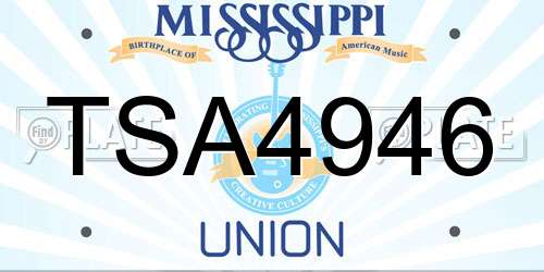 TSA4946 Mississippi License Plate