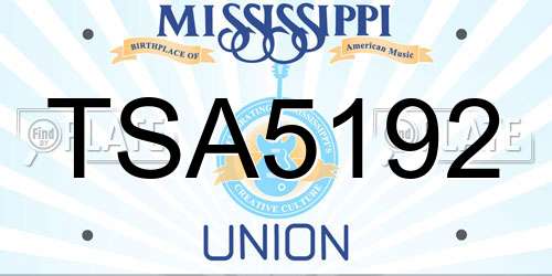 TSA5192 Mississippi License Plate