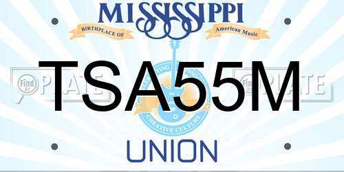 TSA55M Mississippi License Plate
