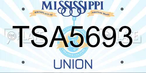 TSA5693 Mississippi License Plate