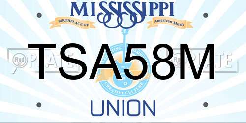 TSA58M Mississippi License Plate