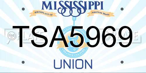 TSA5969 Mississippi License Plate