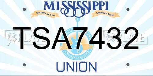 TSA7432 Mississippi License Plate