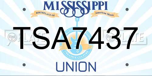 TSA7437 Mississippi License Plate