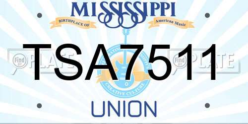 TSA7511 Mississippi License Plate