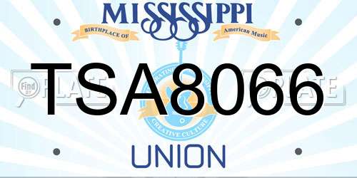 TSA8066 Mississippi License Plate
