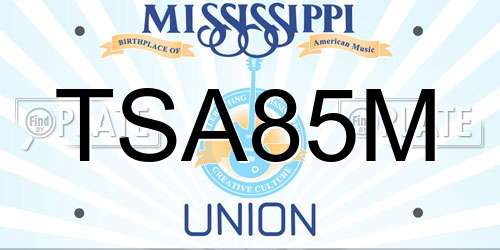 TSA85M Mississippi License Plate