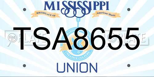 TSA8655 Mississippi License Plate