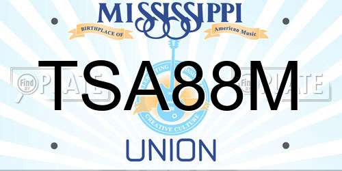 TSA88M Mississippi License Plate