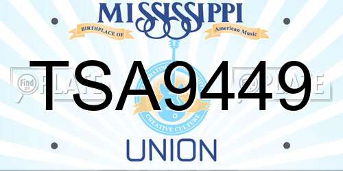 TSA9449 Mississippi License Plate