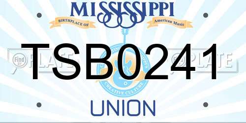 TSB0241 Mississippi License Plate
