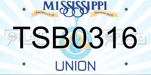TSB0316 Mississippi License Plate