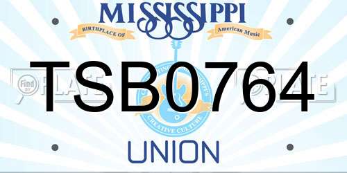 TSB0764 Mississippi License Plate