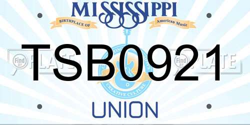 TSB0921 Mississippi License Plate