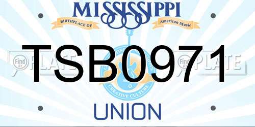 TSB0971 Mississippi License Plate