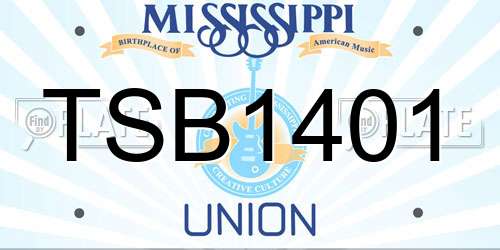 TSB1401 Mississippi License Plate