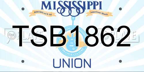 TSB1862 Mississippi License Plate