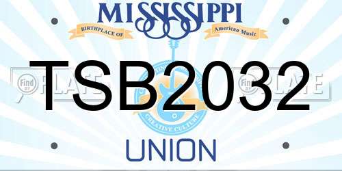 TSB2032 Mississippi License Plate