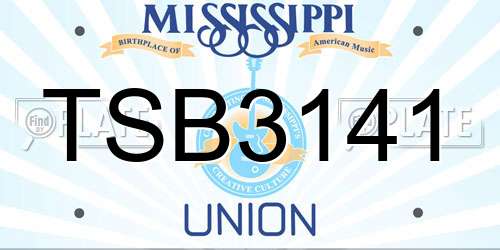 TSB3141 Mississippi License Plate