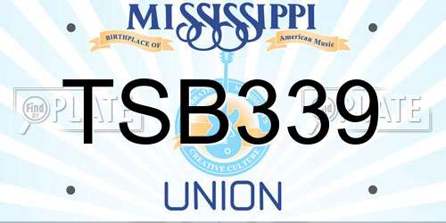 TSB339 Mississippi License Plate