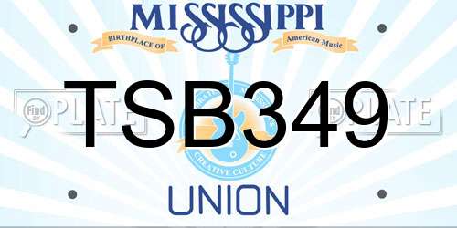 TSB349 Mississippi License Plate