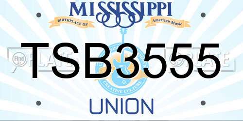 TSB3555 Mississippi License Plate