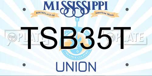 TSB35T Mississippi License Plate