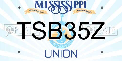 TSB35Z Mississippi License Plate