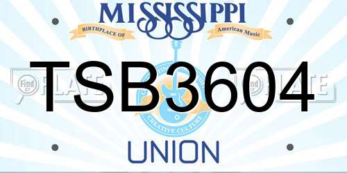 TSB3604 Mississippi License Plate