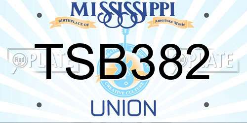 TSB382 Mississippi License Plate