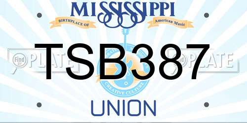 TSB387 Mississippi License Plate