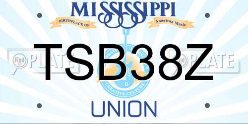 TSB38Z Mississippi License Plate
