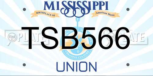 TSB566 Mississippi License Plate