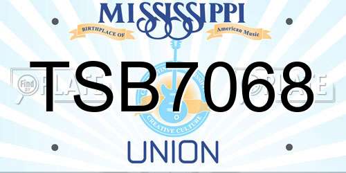 TSB7068 Mississippi License Plate