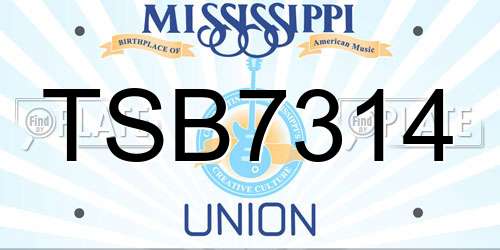 TSB7314 Mississippi License Plate
