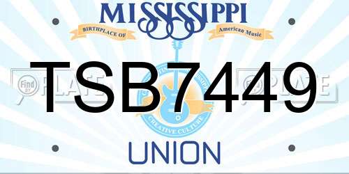 TSB7449 Mississippi License Plate