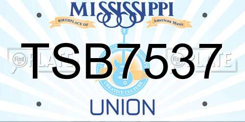 TSB7537 Mississippi License Plate