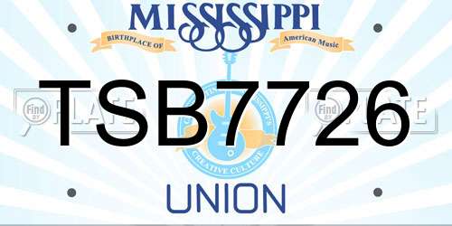 TSB7726 Mississippi License Plate