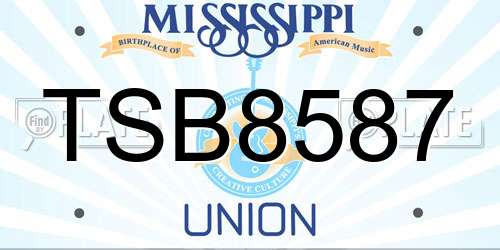 TSB8587 Mississippi License Plate